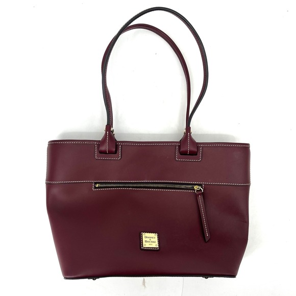Dooney & Bourke NEW Women's Dark Red Leather Shoulder Bucket Bag Rigid Claret